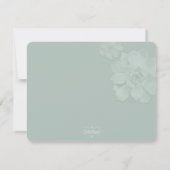 Niedliche Sage Succulents Hochzeitsstichtstoff Fot Save The Date (Rückseite)