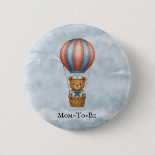 Niedliche Sailor Bear Hot Air Ballon Boy Baby Dusc Button
