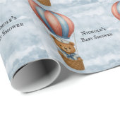 Niedliche Sailor Bear Hot Air Ballon Boy Baby Dusc Geschenkpapier (Rolleneckpunkt)