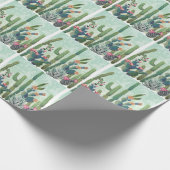Niedliche Säkulare: Vintages Kaktusmuster Geschenkpapier (Ecke)