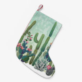 Niedliche Säkulare: Vintages Kaktusmuster Kleiner Weihnachtsstrumpf (Vorderansicht (hängend))