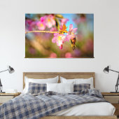 Niedliche Sakura-Blume bei Frühling Sonnenuntergan Leinwanddruck (Insitu (Schlafzimmer))