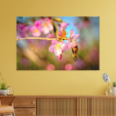 Niedliche Sakura-Blume bei Frühling Sonnenuntergan Leinwanddruck (Insitu (Wohnzimmer))
