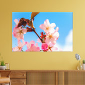 Niedliche Sakura-Blume für die Frühlingssonne Leinwanddruck (Insitu (Wohnzimmer))