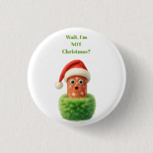 Niedliche Salami überrascht Weihnachten in flausch Button