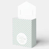 Niedliche Salbei-Gingham-neutrale Babydusche Geschenkschachtel (Geöffnet)