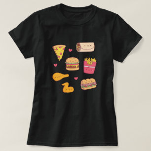 Niedliche Sammlung von Fast Food Doodles T-Shirt