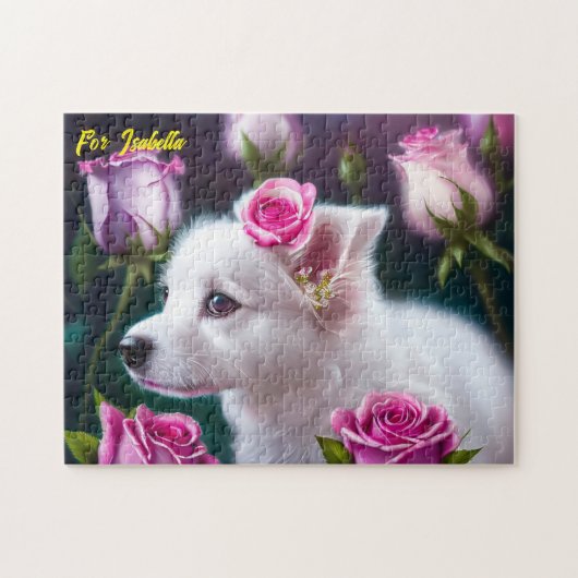 Niedliche Sammlung von Hunden und Rose Puzzle (Horizontal)