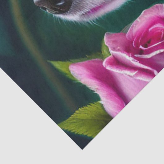 Niedliche Sammlung von Hunden und Rose Seidenpapier (Ausschnitt)