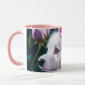 Niedliche Sammlung von Hunden und Rose Tasse (Links)