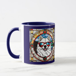 Niedliche Samojeden-Buntglas-Kaffeetasse Tasse