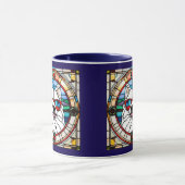 Niedliche Samojeden-Buntglas-Kaffeetasse Tasse (Zentrum)
