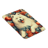 Niedliche Samoyed Floral Malerei Magnet (Rechte Seite)