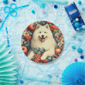 Niedliche Samoyed Floral Malerei Pappteller (Party)