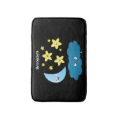 Niedliche Sänger, Mond und Cloud-Cartoon Badematte (Vorderseite Vertikal)