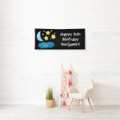 Niedliche Sänger, Mond und Cloud-Cartoon Banner (Insitu)