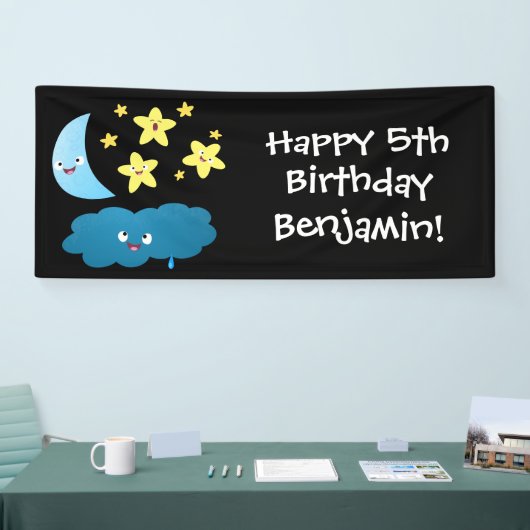 Niedliche Sänger, Mond und Cloud-Cartoon Banner (Messe)