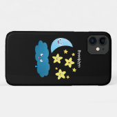 Niedliche Sänger, Mond und Cloud-Cartoon Case-Mate iPhone Hülle (Rückseite (Horizontal))