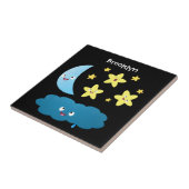 Niedliche Sänger, Mond und Cloud-Cartoon Fliese (Seite)