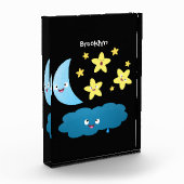 Niedliche Sänger, Mond und Cloud-Cartoon Fotoblock (Links)