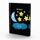 Niedliche Sänger, Mond und Cloud-Cartoon Fotoblock (Rechts)