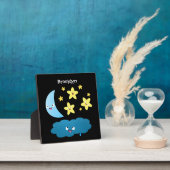 Niedliche Sänger, Mond und Cloud-Cartoon Fotoplatte (InSitu)