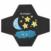 Niedliche Sänger, Mond und Cloud-Cartoon Fußball (Flach)