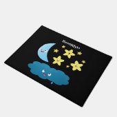 Niedliche Sänger, Mond und Cloud-Cartoon Fußmatte (Schrägansicht)