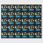 Niedliche Sänger, Mond und Cloud-Cartoon Geschenkpapier (Flach)