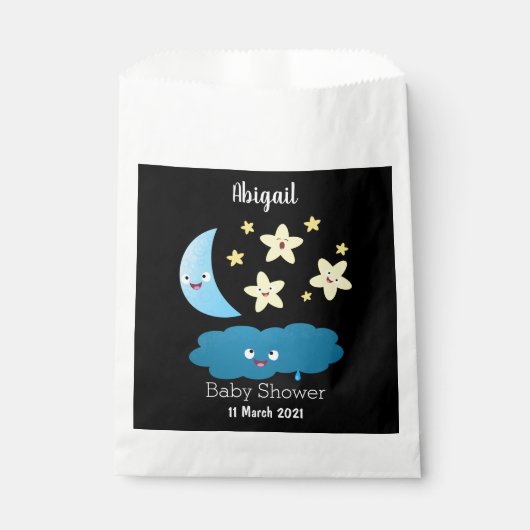 Niedliche Sänger, Mond und Cloud-Cartoon Geschenktütchen (Vorderseite)