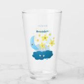 Niedliche Sänger, Mond und Cloud-Cartoon Glas (Vorderseite)