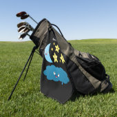 Niedliche Sänger, Mond und Cloud-Cartoon Golfhandtuch (Gras)