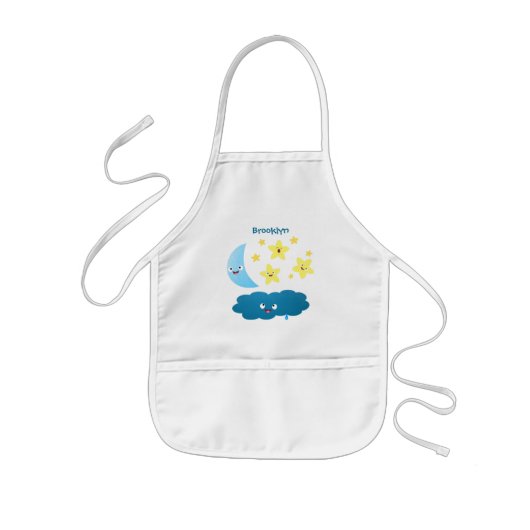 Niedliche Sänger, Mond und Cloud-Cartoon Kinderschürze (Vorne)