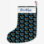 Niedliche Sänger, Mond und Cloud-Cartoon Kleiner Weihnachtsstrumpf (Rückseite)