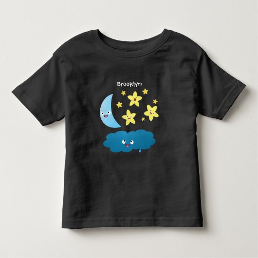 Niedliche Sänger, Mond und Cloud-Cartoon Kleinkind T-shirt (Vorderseite)