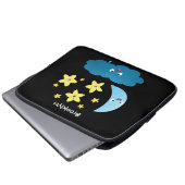 Niedliche Sänger, Mond und Cloud-Cartoon Laptopschutzhülle (Vorne Knopf)