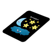 Niedliche Sänger, Mond und Cloud-Cartoon Magnet (Linke Seite)