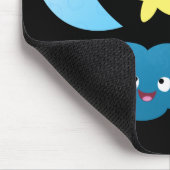 Niedliche Sänger, Mond und Cloud-Cartoon Mousepad (Ecke)