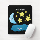 Niedliche Sänger, Mond und Cloud-Cartoon Mousepad (Mit Mouse)