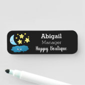 Niedliche Sänger, Mond und Cloud-Cartoon Namensschild (Beispiel)