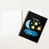 Niedliche Sänger, Mond und Cloud-Cartoon Planer (Anzeige)