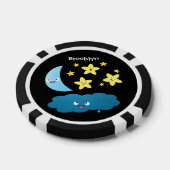 Niedliche Sänger, Mond und Cloud-Cartoon Pokerchips (Einzeln)