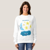 Niedliche Sänger, Mond und Cloud-Cartoon Sweatshirt (Vorne ganz)