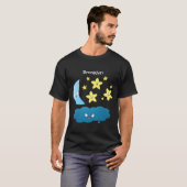 Niedliche Sänger, Mond und Cloud-Cartoon T-Shirt (Vorne ganz)