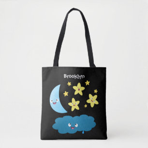 Niedliche Sänger, Mond und Cloud-Cartoon Tasche