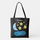 Niedliche Sänger, Mond und Cloud-Cartoon Tasche (Rückseite)