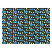 Niedliche Sänger, Mond und Cloud-Cartoon Tischdecke (Vorderseite (Horizontal))
