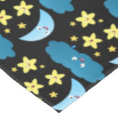 Niedliche Sänger, Mond und Cloud-Cartoon Tischdecke (Schrägansicht)