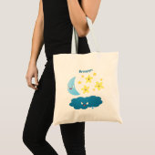 Niedliche Sänger, Mond und Cloud-Cartoon Tragetasche (Vorderseite (Produkt))