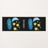 Niedliche Sänger, Mond und Cloud-Cartoon Yogamatte (Rückseite (Horizontal))